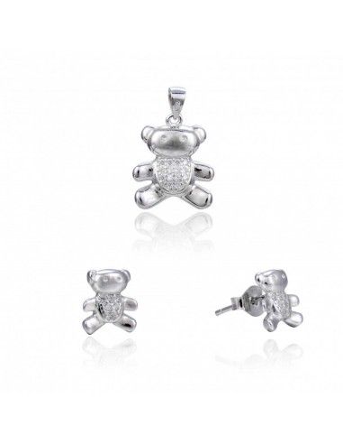 CONJUNTO DE PENDIENTES Y COLGANTE OSITO