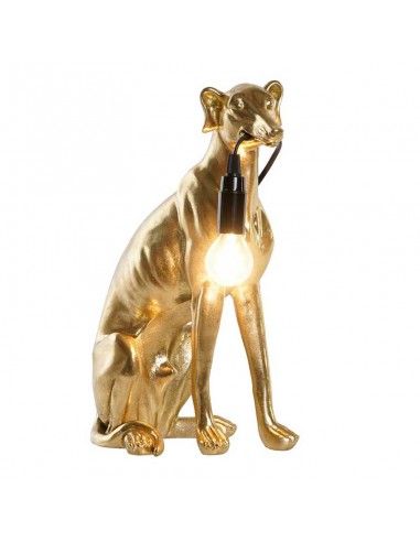 LAMPARA FIGURA GALGO DORADO 36X25,5