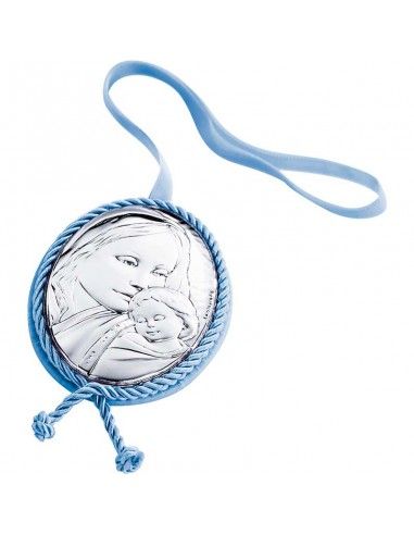 MEDALLON VIRGEN DE CUNA ROSA O AZUL 8x6