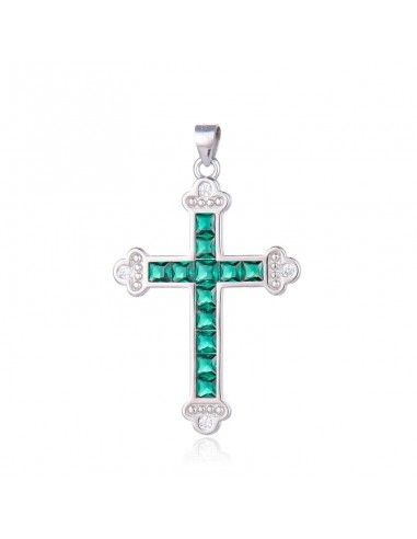 COLGANTE CRUZ DE PLATA PIEDRAS...