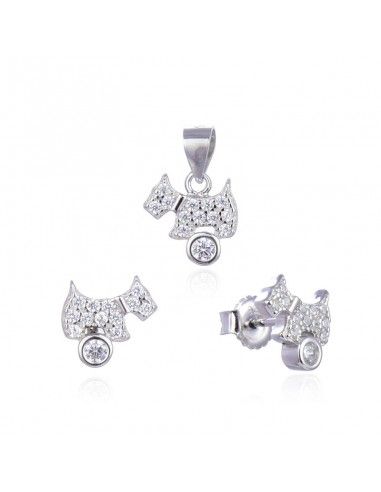 CONJUNTO DE PENDIENTES Y COLGANTE PERRO