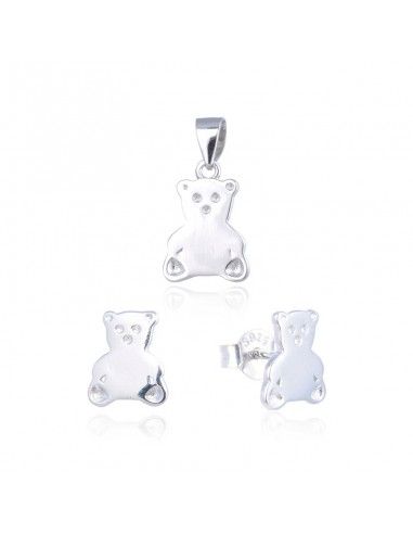 CONJUNTO DE PENDIENTES Y COLGANTE OSITO