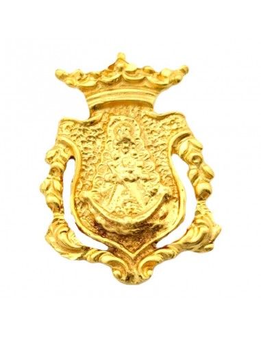 MEDALLA ESCUDO V. ROCIO ORO 18K 25.5x19