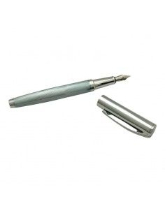 PLUMA PERSONAL PLATEADO Y GRIS