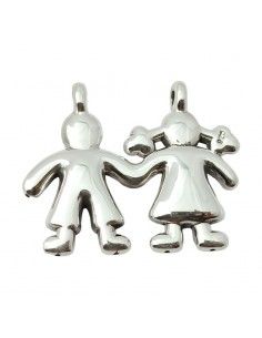 COLGANTE NIÑO Y NIÑA PLATA...