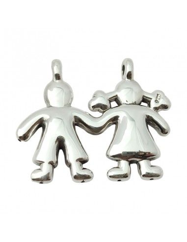 COLGANTE NIÑO Y NIÑA PLATA 925ml