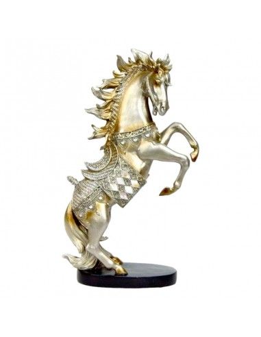 FIGURA DE CABALLO PLATA ENVEJECIDA 47x24