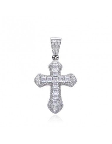 COLGANTE CRUZ PLATA PIEDRAS Y...