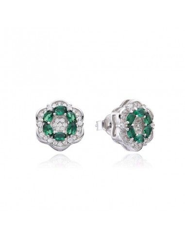 PENDIENTES FLOR PIEDRAS ESMERALDA...