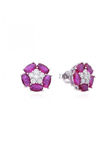 PENDIENTES FLOR PIEDRAS ESMERALDA...
