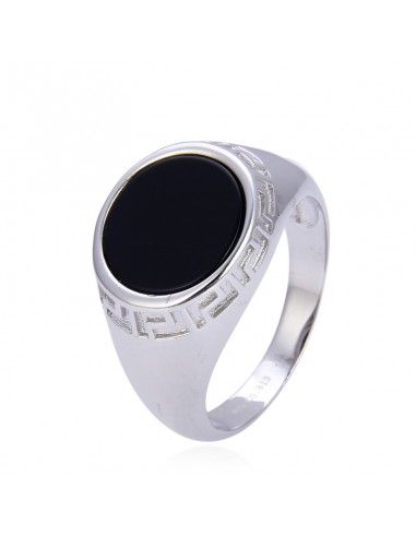 SELLO PLATA HOMBRE PIEDRA ONIX VERSACE
