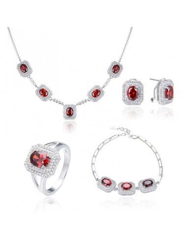 CONJUNTO ADEREZO PLATA CON CIRCONITAS...