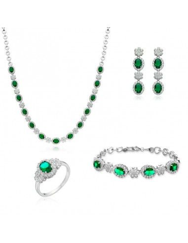 CONJUNTO ADEREZO PLATA CON CIRCONITAS...