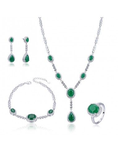 CONJUNTO ADEREZO PLATA CON CIRCONITAS...