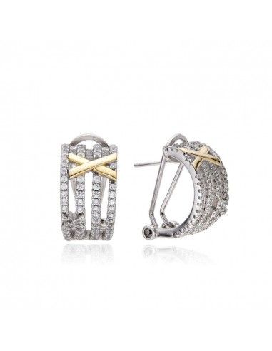 PENDIENTES CRUZ BICOLOR CIRCONITAS