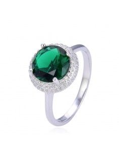SORTIJA PLATA PIEDRA ESMERALDA