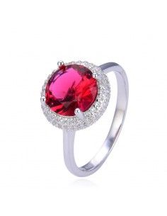SORTIJA PLATA PIEDRA RUBÍ