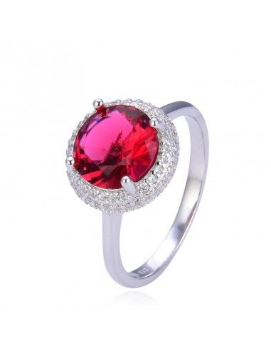 SORTIJA PLATA PIEDRA RUBÍ