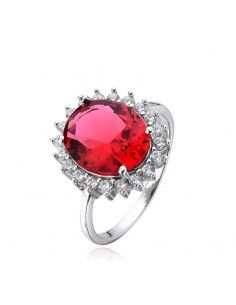 SORTIJA PLATA PIEDRA RUBÍ