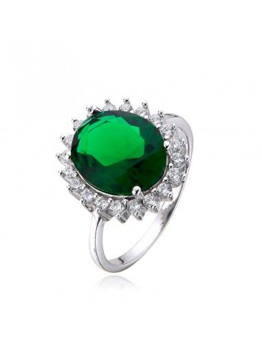SORTIJA PLATA PIEDRA ESMERALDA