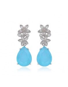 PENDIENTES AZUL LARGOS CON...