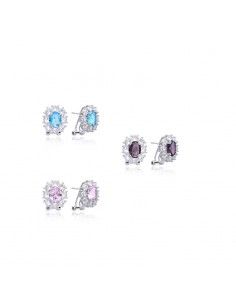 PENDIENTES OMEGA PIEDRAS COLOR