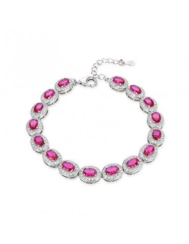 PULSERA PLATA 925 RUBI Y CIRCONITAS...