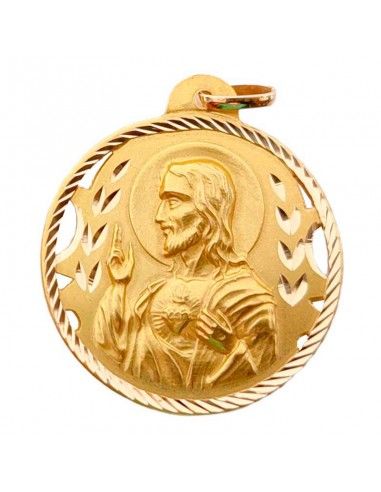 MEDALLA SAGRADO CORAZÓN ORO 18K