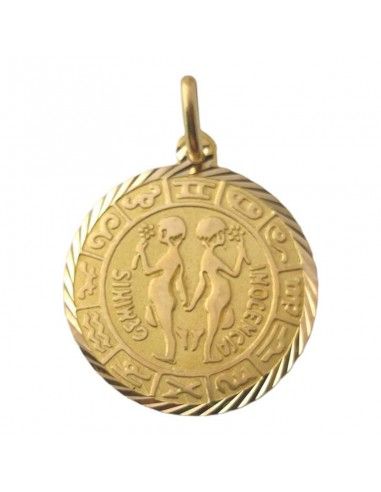 MEDALLA ORO 18K HOROSCOPO GEMINIS 22.8mm