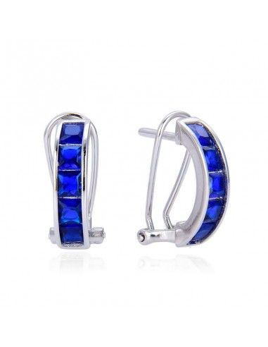 PENDIENTES CIERRE OMEGA PIEDRAS COLOR