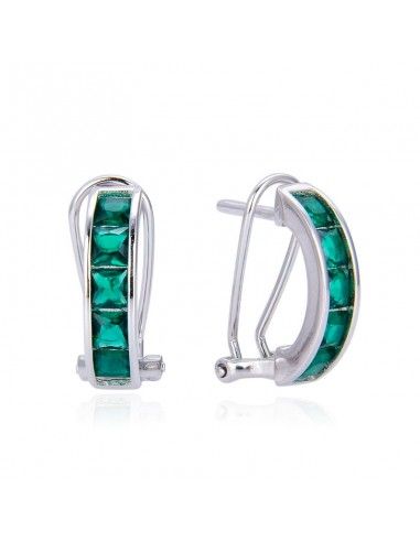 PENDIENTES CIERRE OMEGA PIEDRAS COLOR