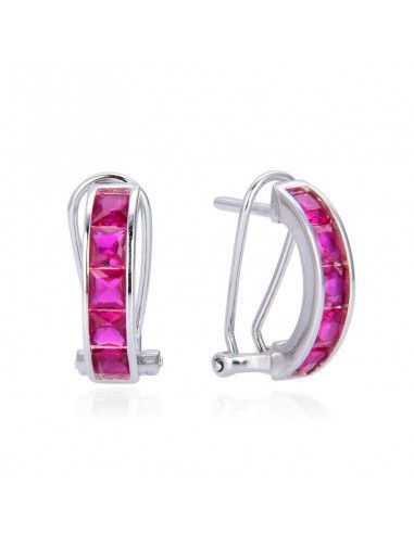 PENDIENTES CIERRE OMEGA PIEDRAS COLOR