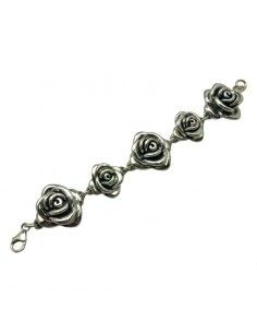 PULSERA FLORES PLATA 2