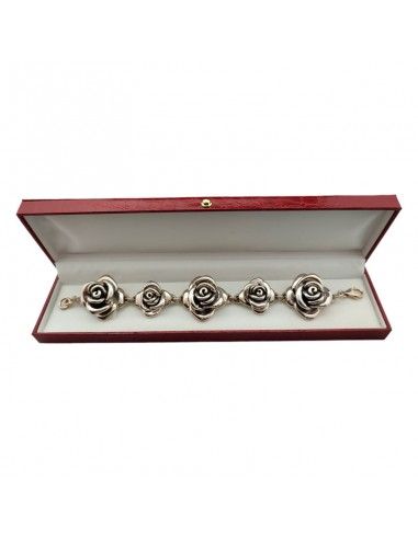 PULSERA FLORES PLATA