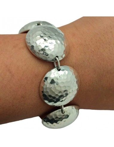 PULSERA PLATA MEDIAS BOLAS TALLADAS