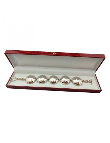 PULSERA PLATA MEDIAS BOLAS TALLADAS