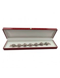 PULSERA PLATA 7 FLORES 2