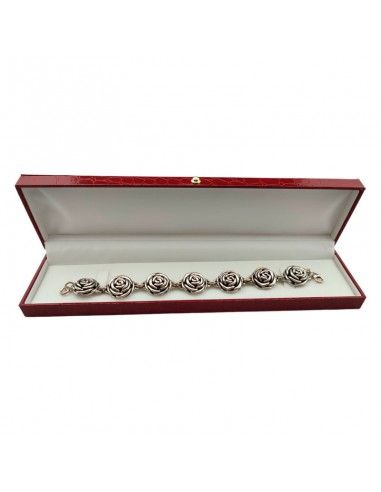 PULSERA PLATA 7 FLORES