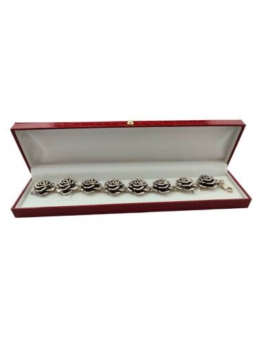 PULSERA PLATA 8 FLORES