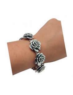 PULSERA PLATA 8 FLORES