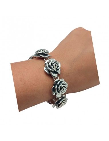 PULSERA PLATA 8 FLORES