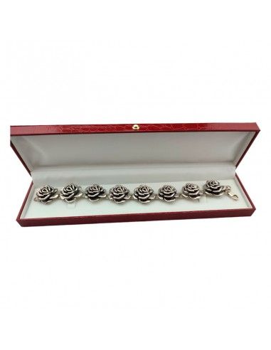 PULSERA PLATA 8 FLORES