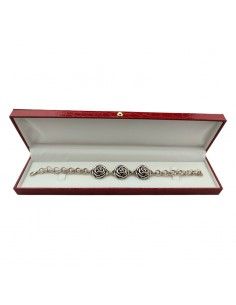 PULSERA PLATA 3 FLORES 2