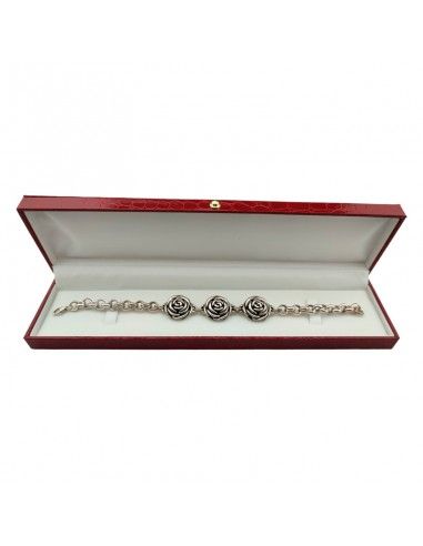 PULSERA PLATA 3 FLORES