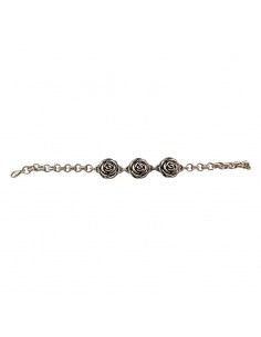 PULSERA PLATA 3 FLORES