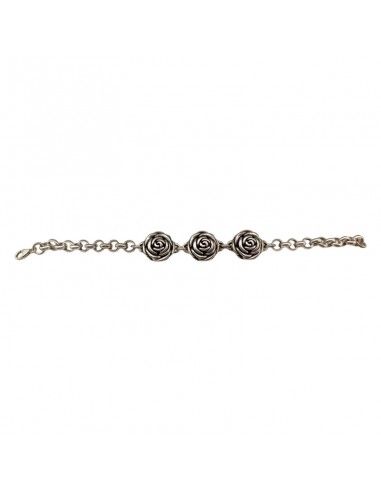 PULSERA PLATA 3 FLORES