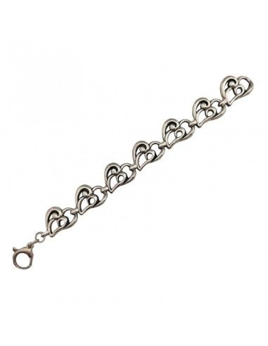 PULSERA PLATA CORAZÓN CALADO