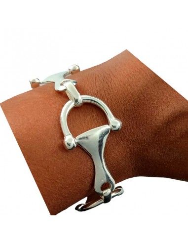 PULSERA TRES ESTRIBOS PLATA