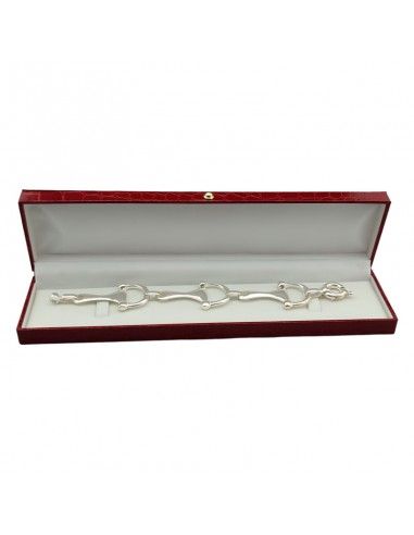 PULSERA TRES ESTRIBOS PLATA