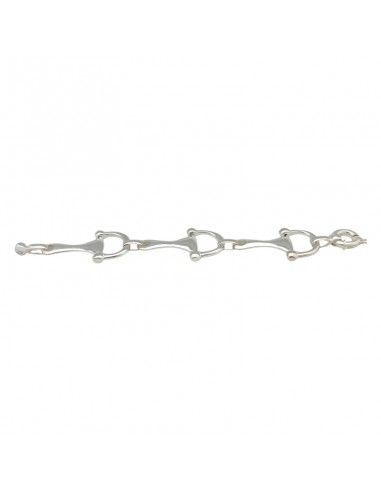 PULSERA TRES ESTRIBOS PLATA